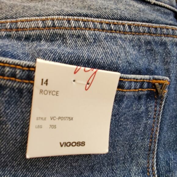 VIGOSS Royce 70's Stovepipe Crop Medium wash Denim Size 14 New with tags - Picture 9 of 14